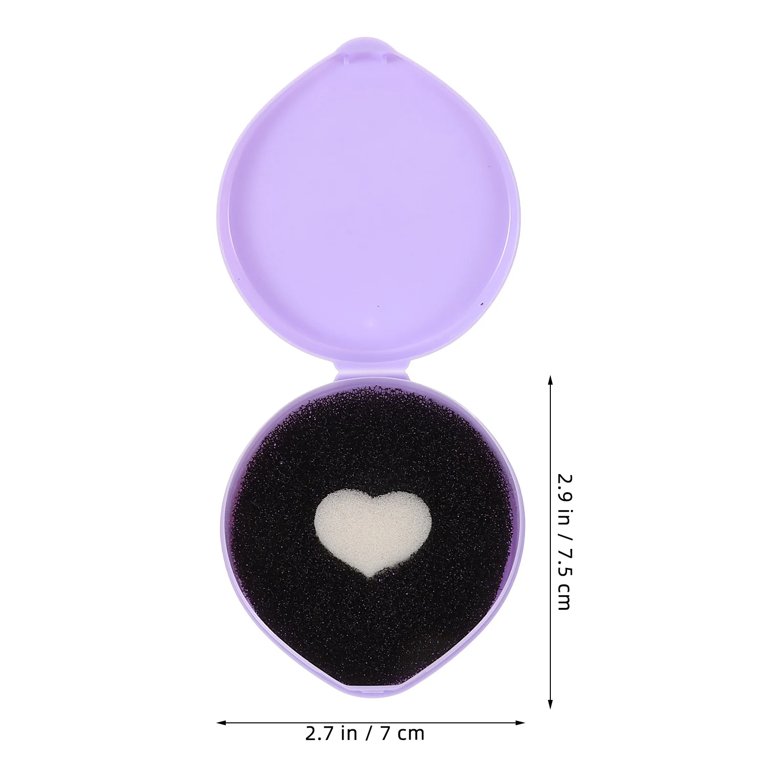 3Pcs Brush Cleaner Case with Sponge Heart Shaped Makeup Brush Cleaning Box for Fast Residue Powder Removal and Portable