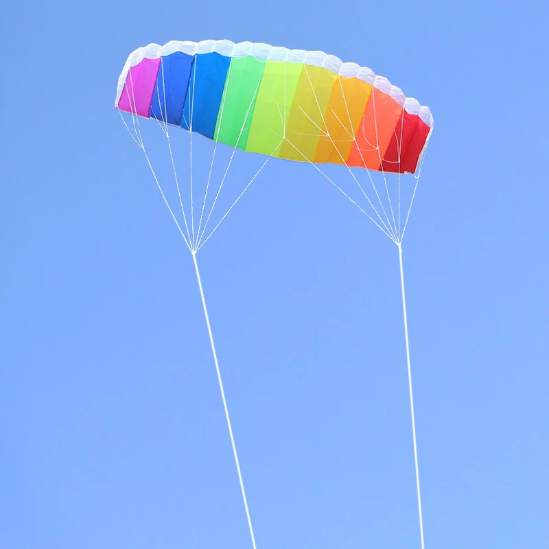 Dual Line Stunt flying power Kite 1.4m rainbow large soft kites for adults outdoor garden child game kitesurf accessory