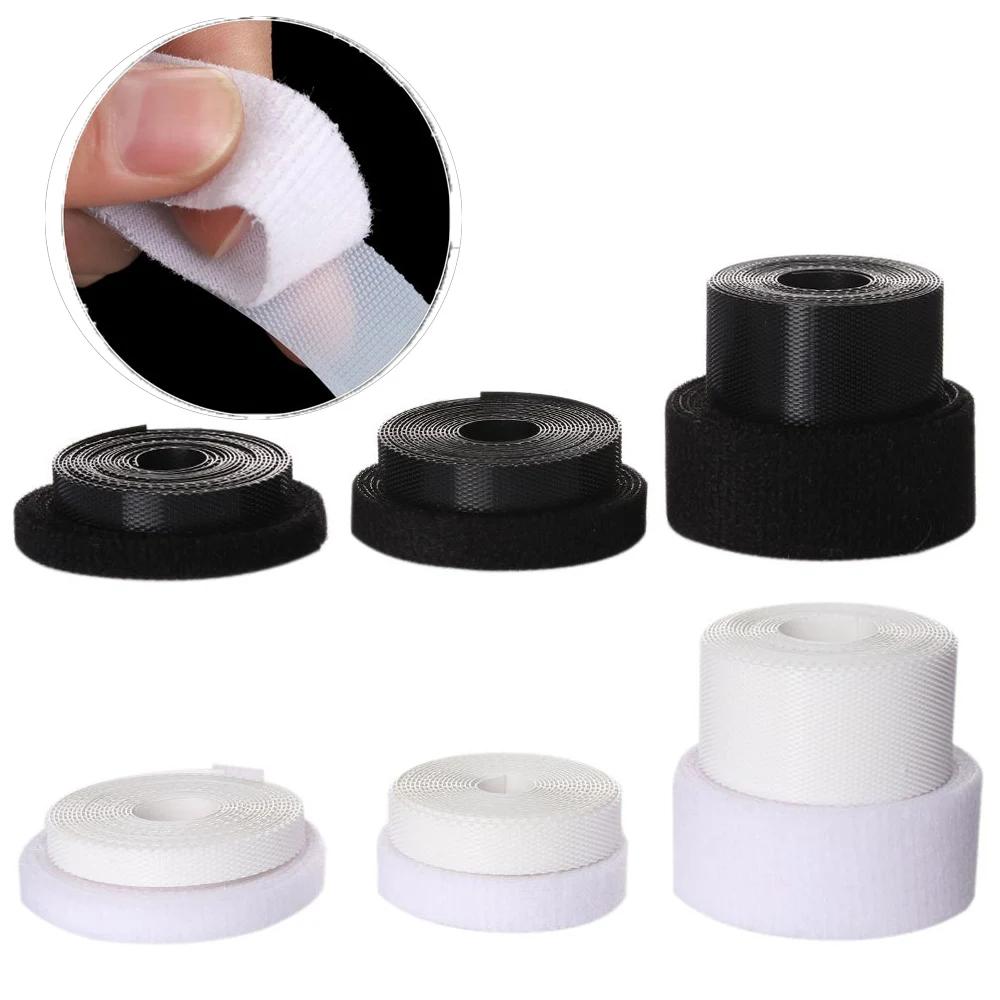 6/8/20mm Width Doll Clothes Fastener Tape Thin Magic Tapes Sticker Paste Strap Sewing Stickers Black/White Clothing Accessories