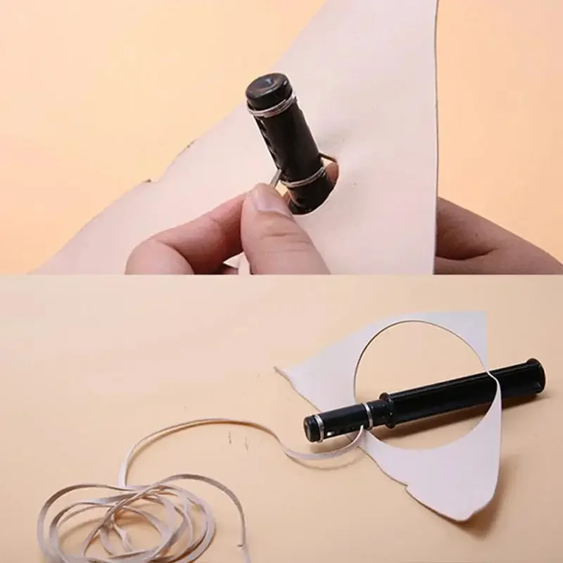 Leather Lace Maker Leather Craft Cutting DIY Swivel Leather Strip Hand Cutter Craft Tools with 3 Blade