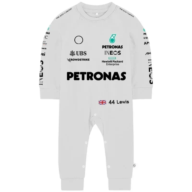 رومبير رياضي لموسم 2025 للأطفال F1 Racing Lewis 44 George 63 سائق ربيع الخريف أسود صبي فتاة أطفال