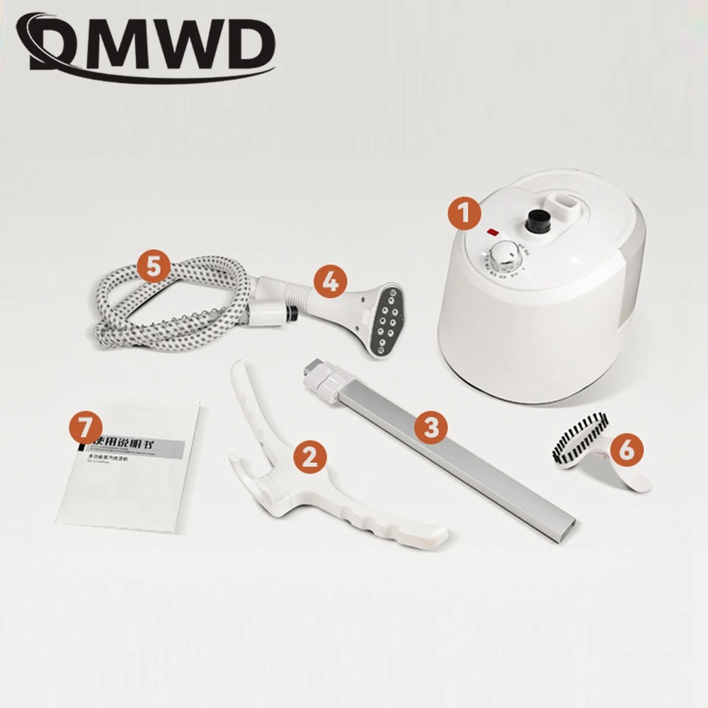 DMWD Household Ironing Machine Electric Garment Steamer Clothes Steam Iron 2L Water Tank Adjustable Rod For 10 Fabrics 220V