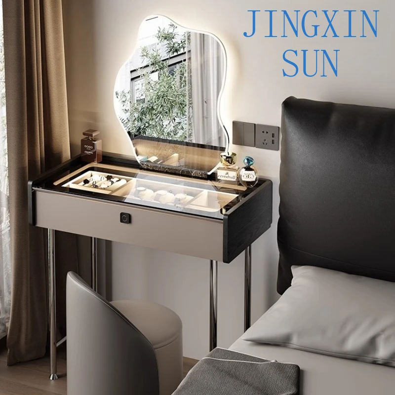Italian Minimalist Solid Wood Dresser Light Luxury With Lock Makeup Table Vanity Dressing Table Makeup Desk Vanities Dressers