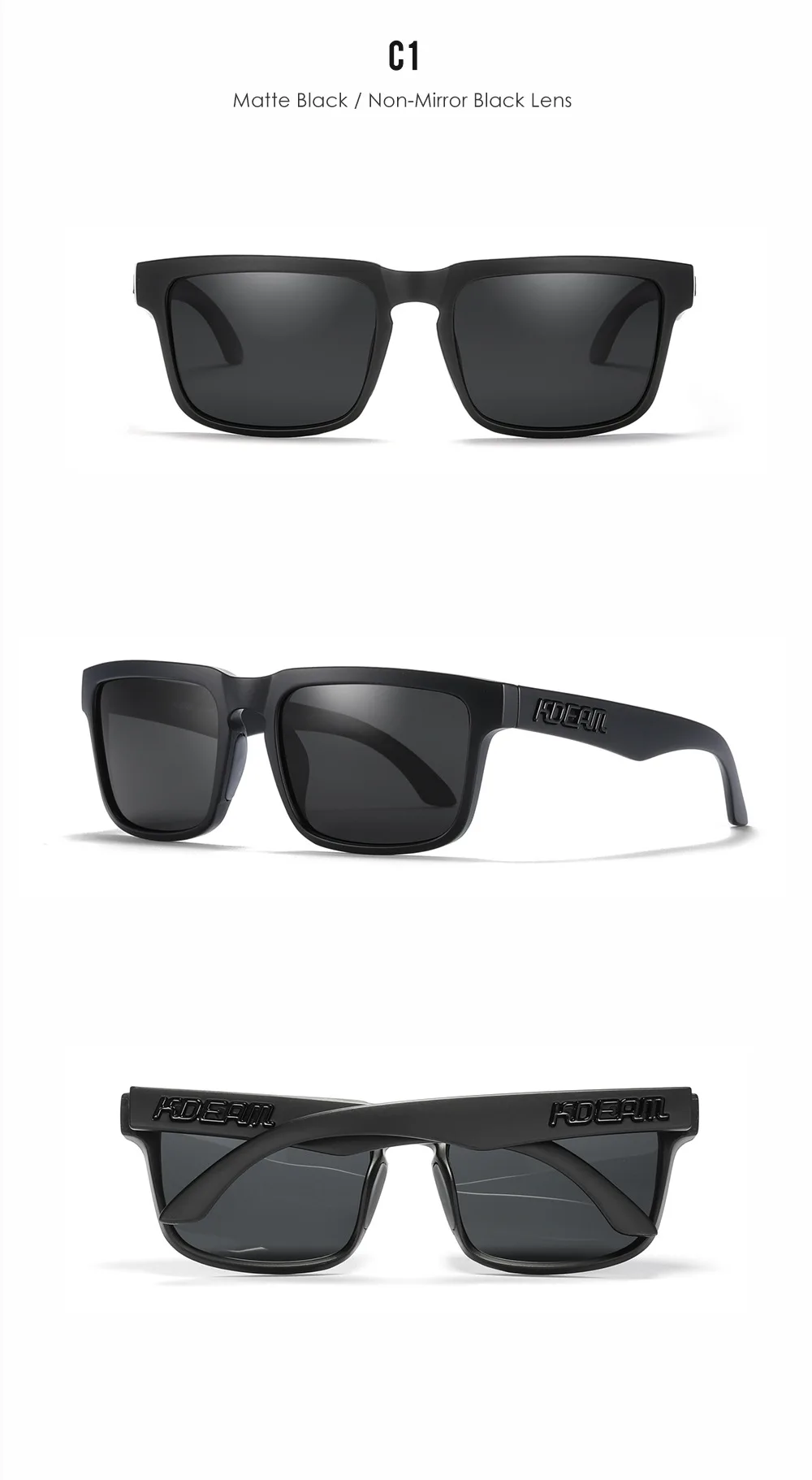 2025 Kdeam Hochwertige polarisierte Sonnenbrille für Damen und Herren, modisch, Unisex, Marke, beliebt, trendig, Outdoor-Brillen für Paare – Detail 8