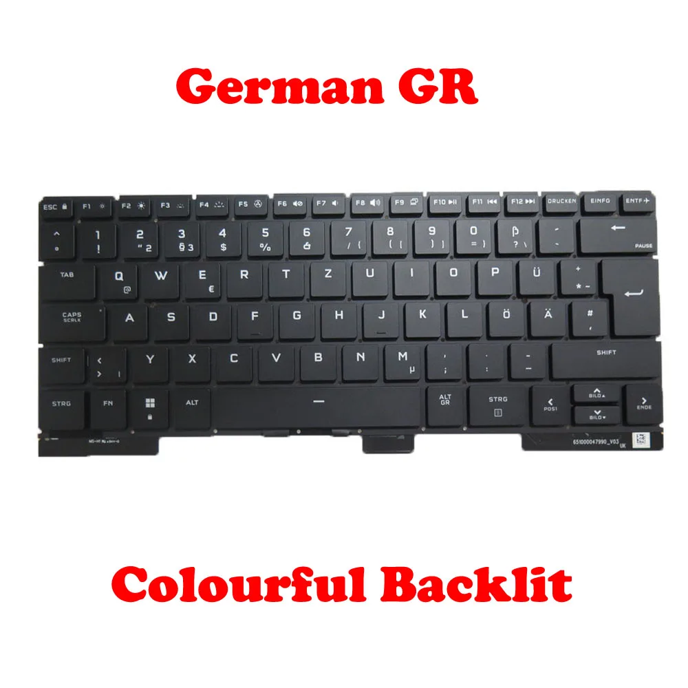 YD UK GR FR NE Laptop Mechanical Keyboard For Tongfang GC6RR7U English US Black RGB Colourful Backlit RGB Colourful Backlit New