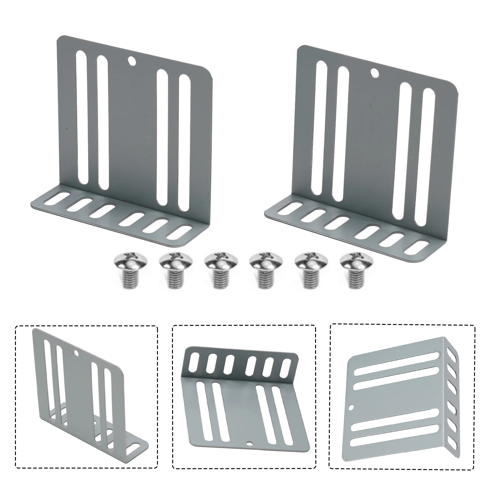 Installation Kit Car Radio Mounting Accessory Replacement Metal 2 Brackets 70x75x24mm 8 Screws Practical To Use