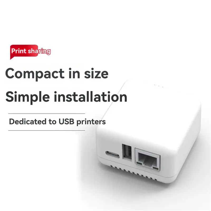 A96T 4PCS NP330 Network USB 2.0 Print Server USB2.0 Mini Printer Server 100Mbps RJ45 Connection For Androids Phones EU Plug