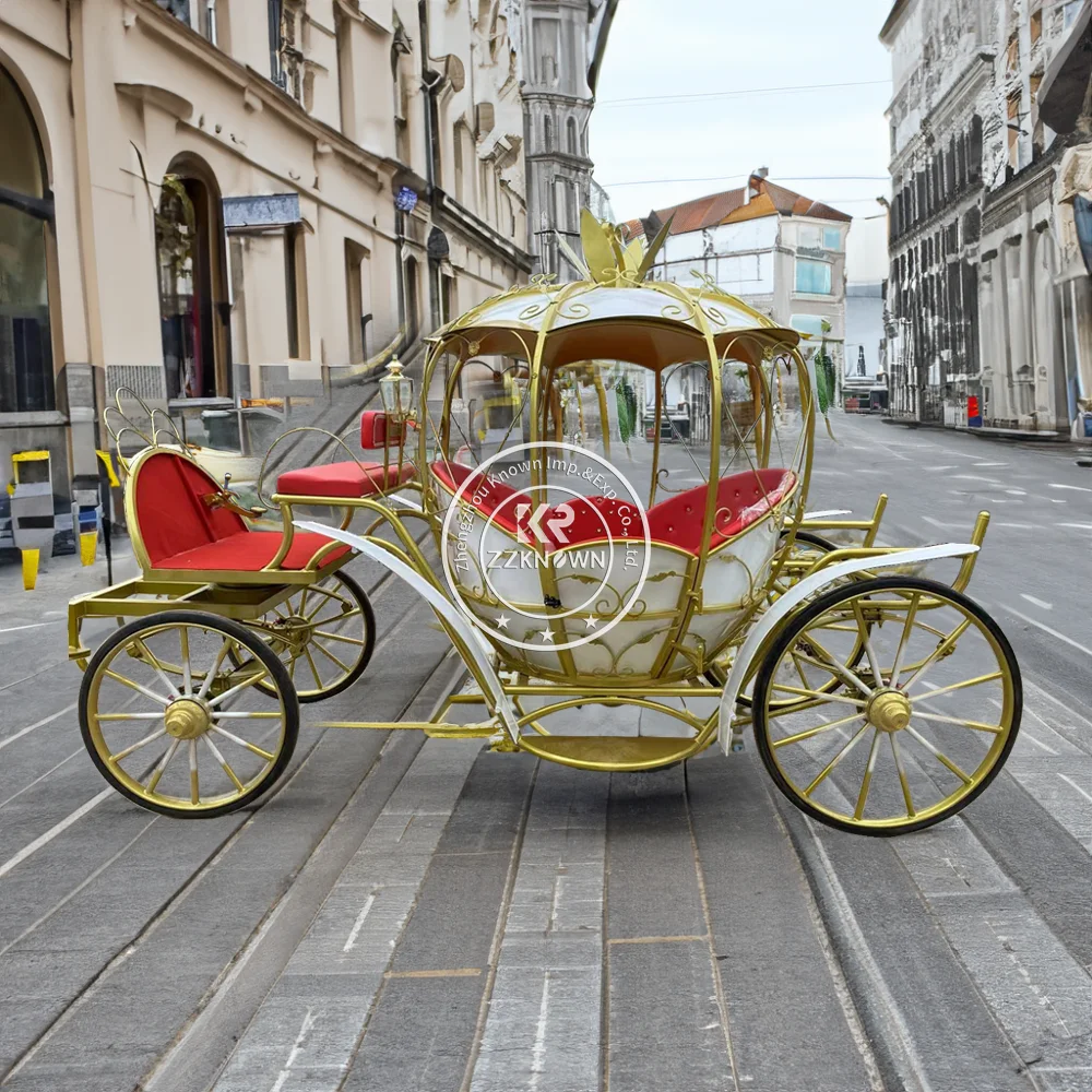 

OEM Pumpkin Wedding Royal Horse Carriage Electric Tourism Pumpkin Sightseeing Horse Drawn Carriage