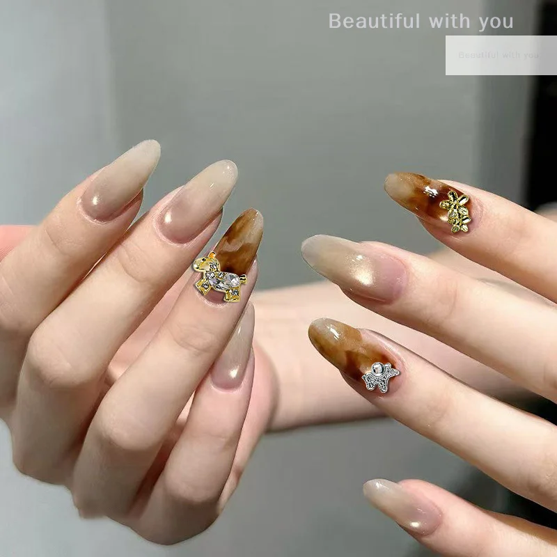 

10Pcs 2026 Year Horse Alloy Versatile Nail Art Jewelry Rhinestone Glitter Flatback Nail Decoration DIY 3D Of The Horse Ornaments