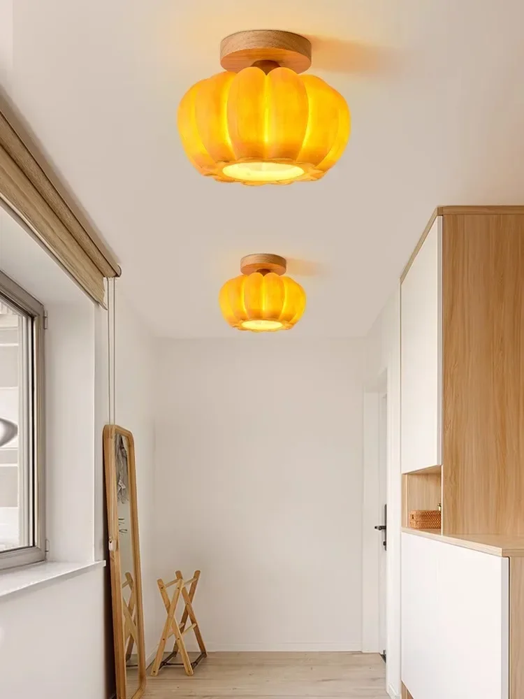 Imagem -05 - Modern Pumpkin Pendant Light Lâmpada Led Laranja Lustre Estilo Wabi-sabi para Sala de Jantar Bar e Quarto Decoração de Casa