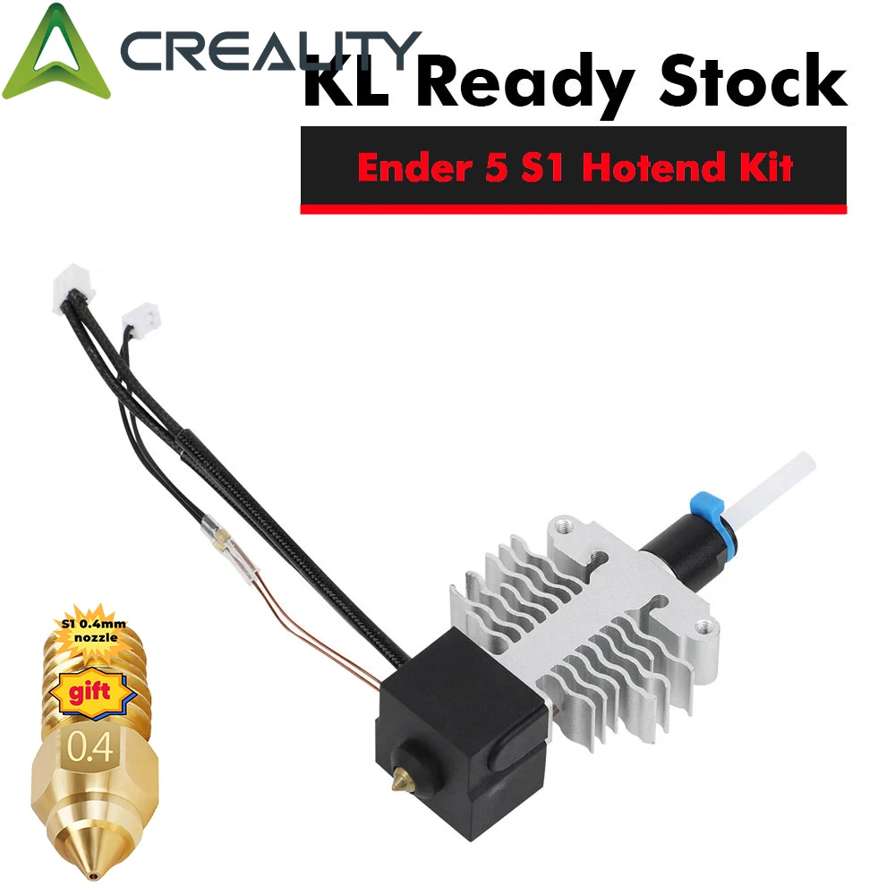 CREALITY-Kit oficial Original Ender-5 S1 Hotend, aleación de titanio de Metal plateado + Garganta de cobre