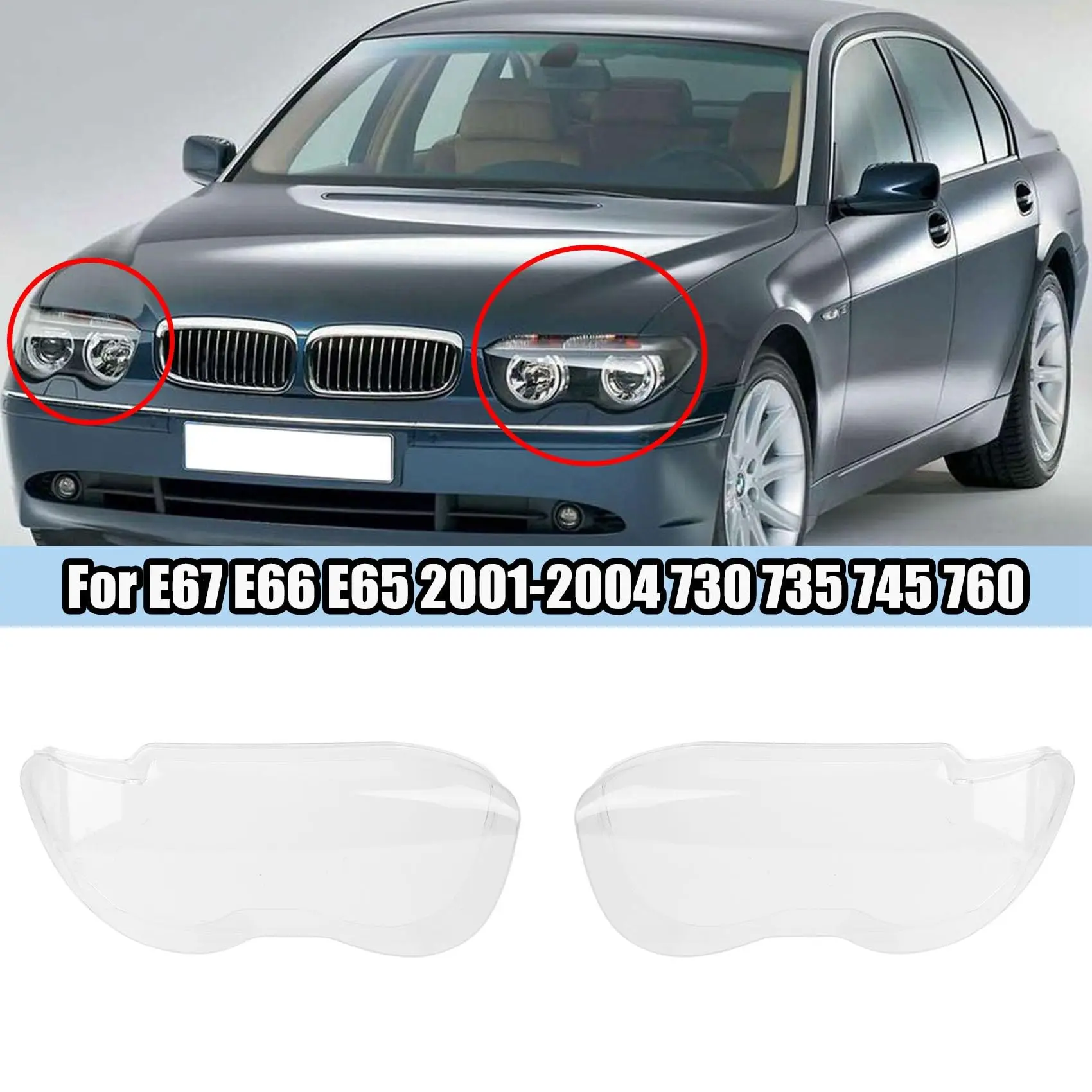 

Крышка объектива фар автомобиля для BMW E65 E66 E67 7 серии 730 735 760 2001-2004, корпус фары, прозрачный абажур