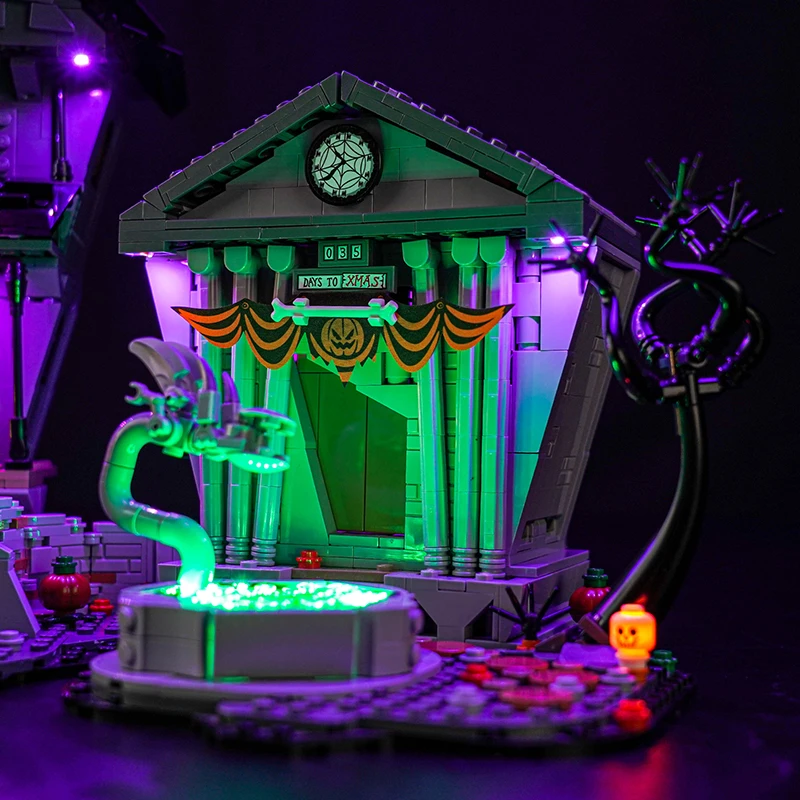 벽돌 블링 LED 조명 세트 21351 팀 버튼의 크리스마스 악몽 선물에 적합(빌딩 블록 제외)