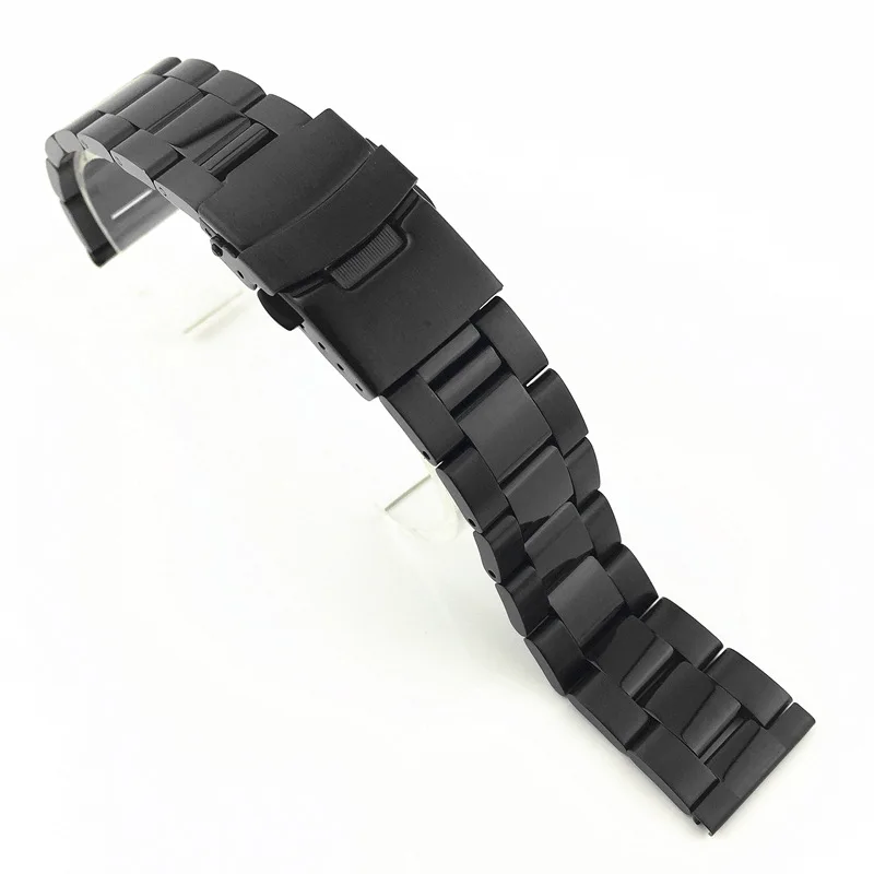 20mm 22mm 24mm 26mm 28mm Solid Stainless Steel Strap Double Safety Buckle Watchband Diving Metal Belt Bracelet Watch Accessories