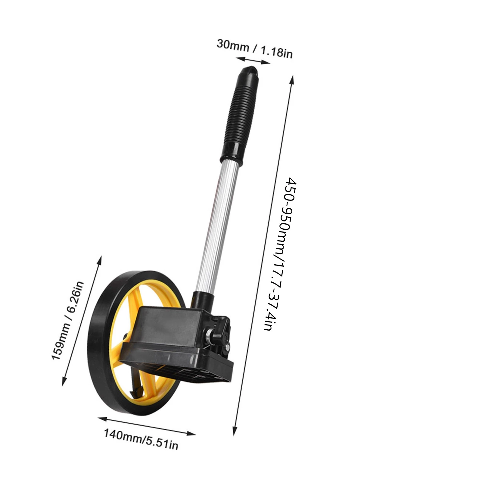 Portable Measuring Wheel 0~9999.9m Distance Measuring Roller for Multiple Purpose Handheld Mechanical Range Finder Walking Range