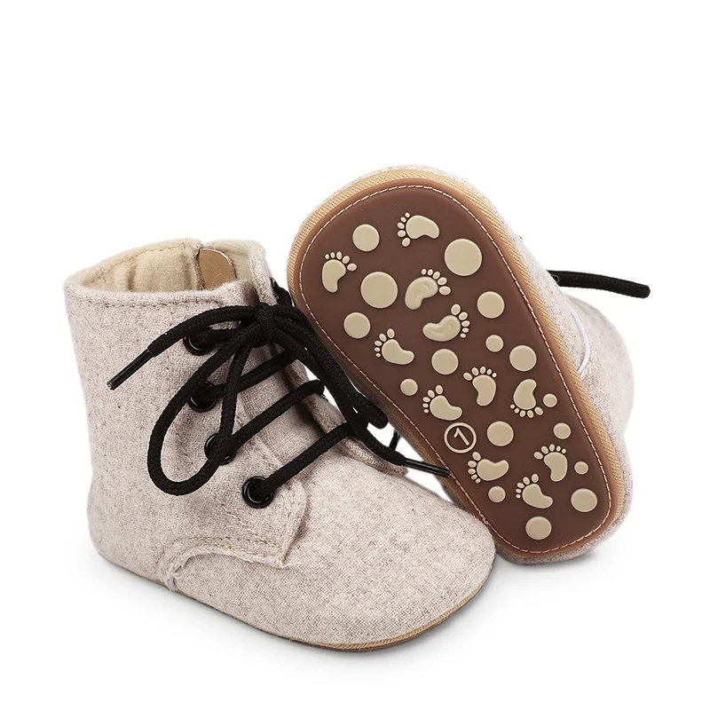 Baby Side Zipper Soft Sole Non-Slip Walking Shoes Baby High Top Comfortable Casual Shoes 0-2 Years Old Newborn Baby Shoes