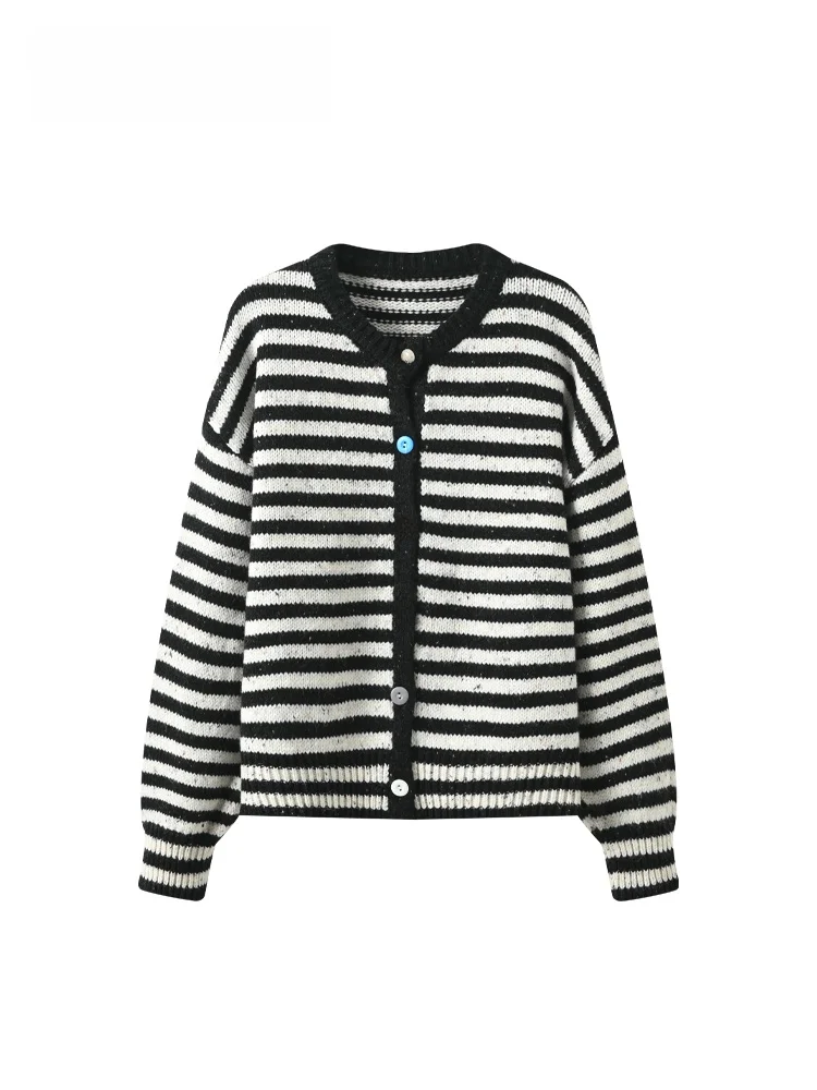 

plus Size Knitwear Hooded Long Sve Women's Autumn Clothes Conceal Meat Slimming Top Commute Sle round Ne Button Detail