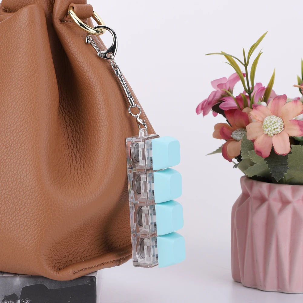 

Брелок-клавиатура с 4 клавишами, игрушка-антистресс с LED-подсветкой, кнопочный симулятор клавиатуры, DIY-кнопка для снятия стресса