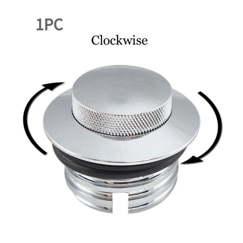 Flush Mount Pop-Up Vented Fuel Tank Gas Cap – Chrome For Harley Dyna & Screw-In Types