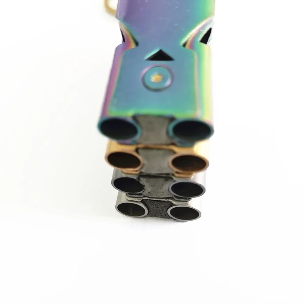 صفارة نجاة عالية الديسيبل - صفارة طوارئ عالية الأنبوب مزدوجة عالية التردد من الفولاذ المقاوم للصدأ للاستخدام في الهواء الطلق #3