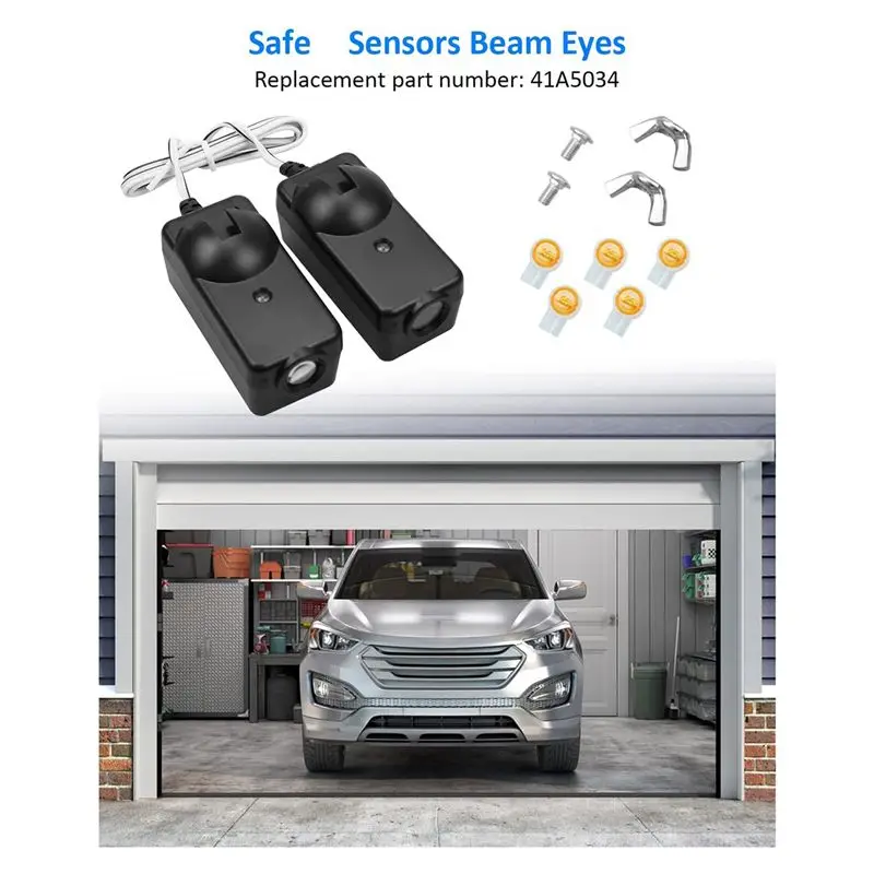 ABZZ-6Pcs Garage Door Opener Safety Sensor Eyes Fit For Liftmaster Sears Chamberlain With Brackets