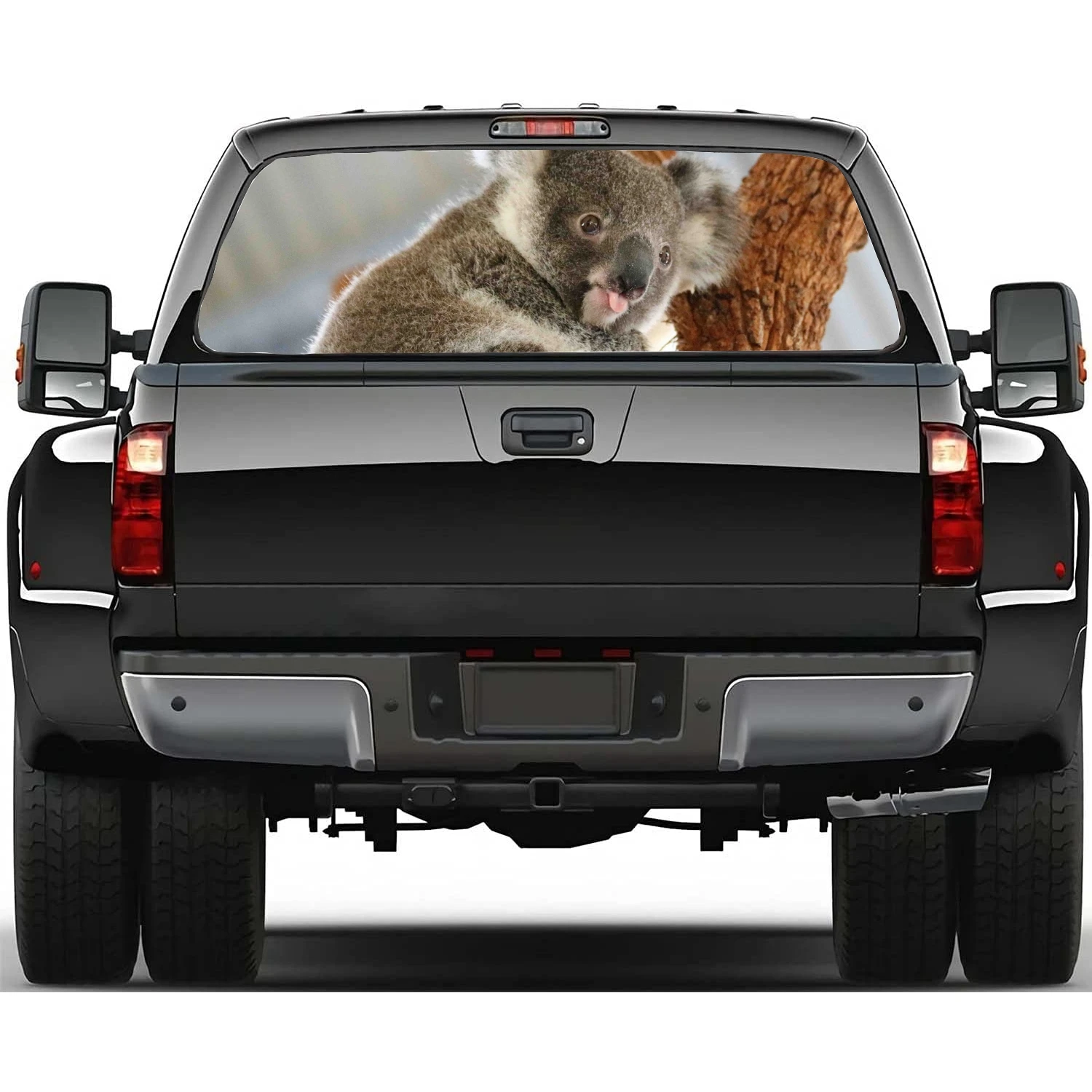 Koala  Climb Tree Car Accessories Rear Windshield Sticker Truck Window See Through Perforated Back Window Vinyl Decal Decoration