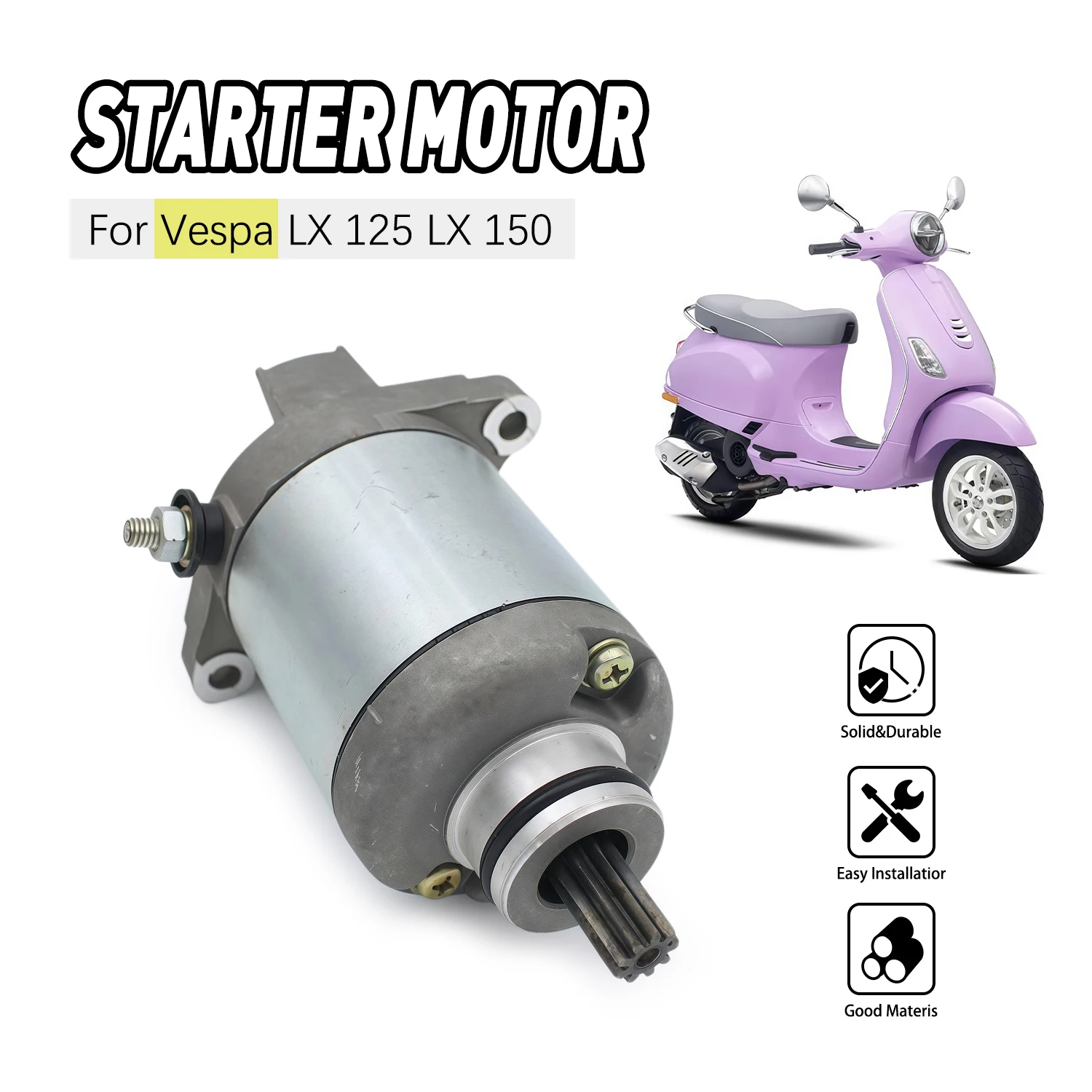 

Стартер для мотоциклов Vespa LX 150 (2005-2008), LX 125 (2005-2009), артикул 7000521