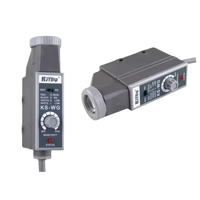 KJT Wholesale NPN PNP Square Photoelectric Color Mark Photocell Sensor 30V DC Detecting Various Colors Optical Sensors