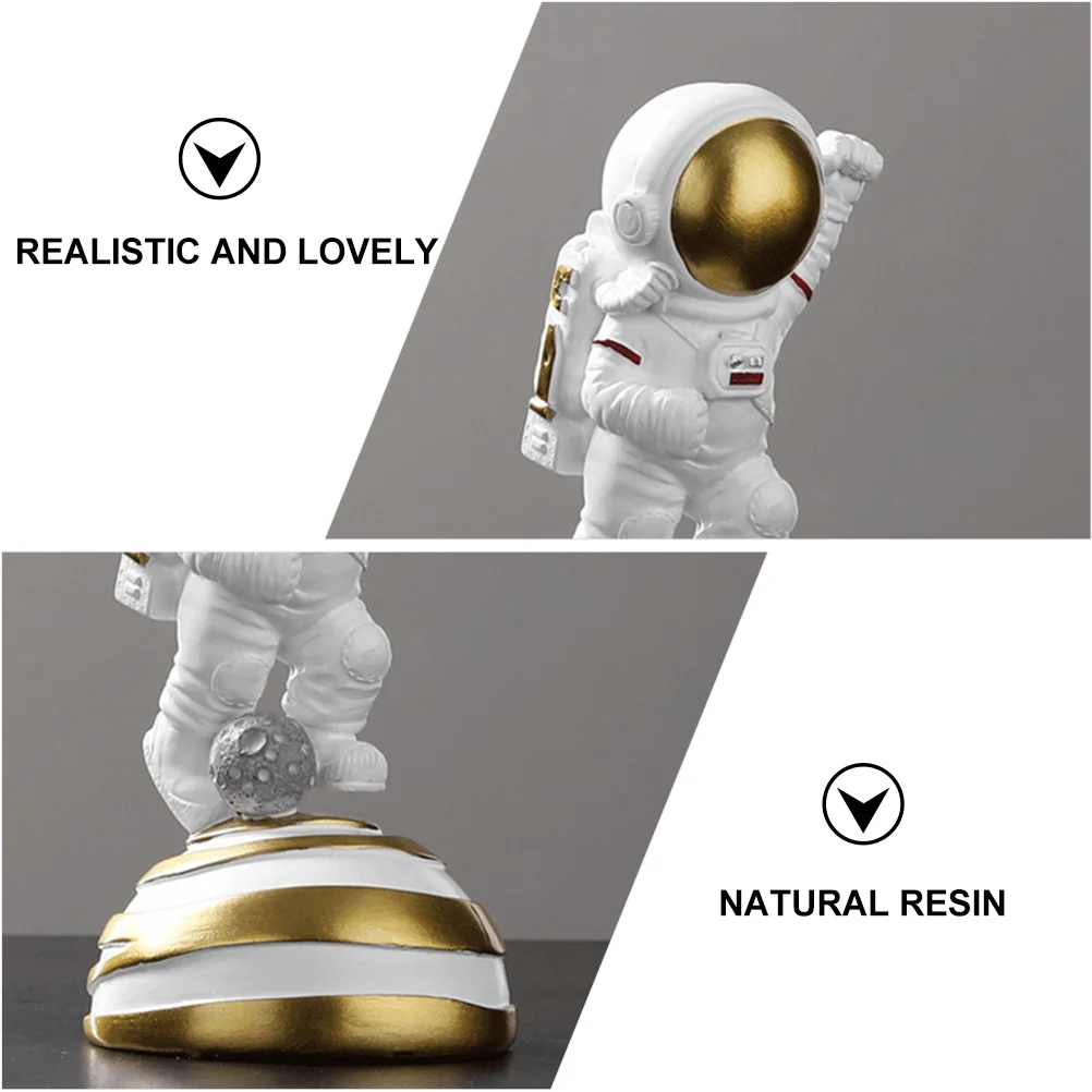 

1Pcs Kicking Ball Mini Astronaut Statue Resin Desktop Spaceman Adornment for Office Home Decor Astronaut Statue