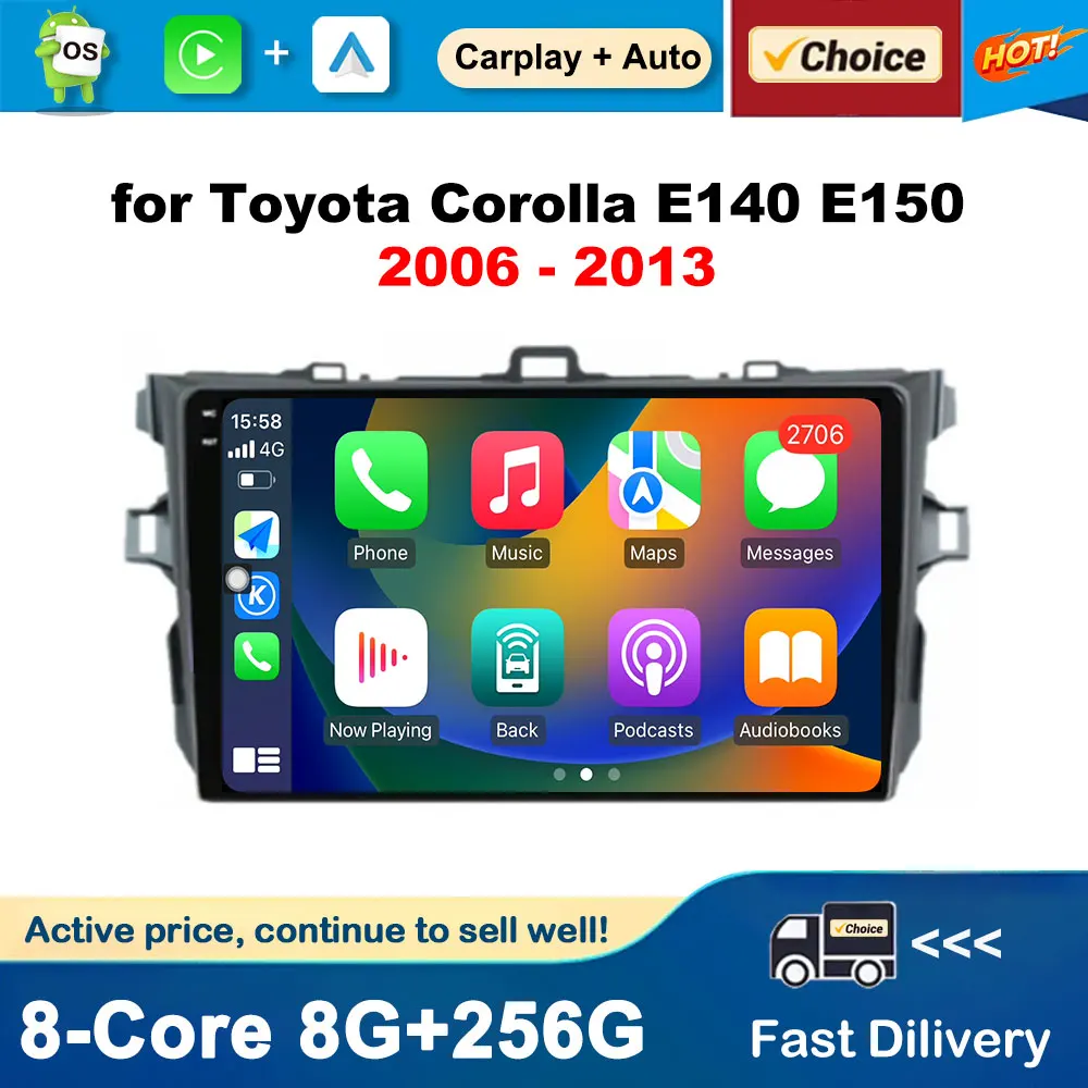 

9 '' Car Radio Multimedia Player for Toyota Corolla E140 E150 2006 - 2013 Android OS GPS Navigation Auto Tools WiFi DSP Stereo