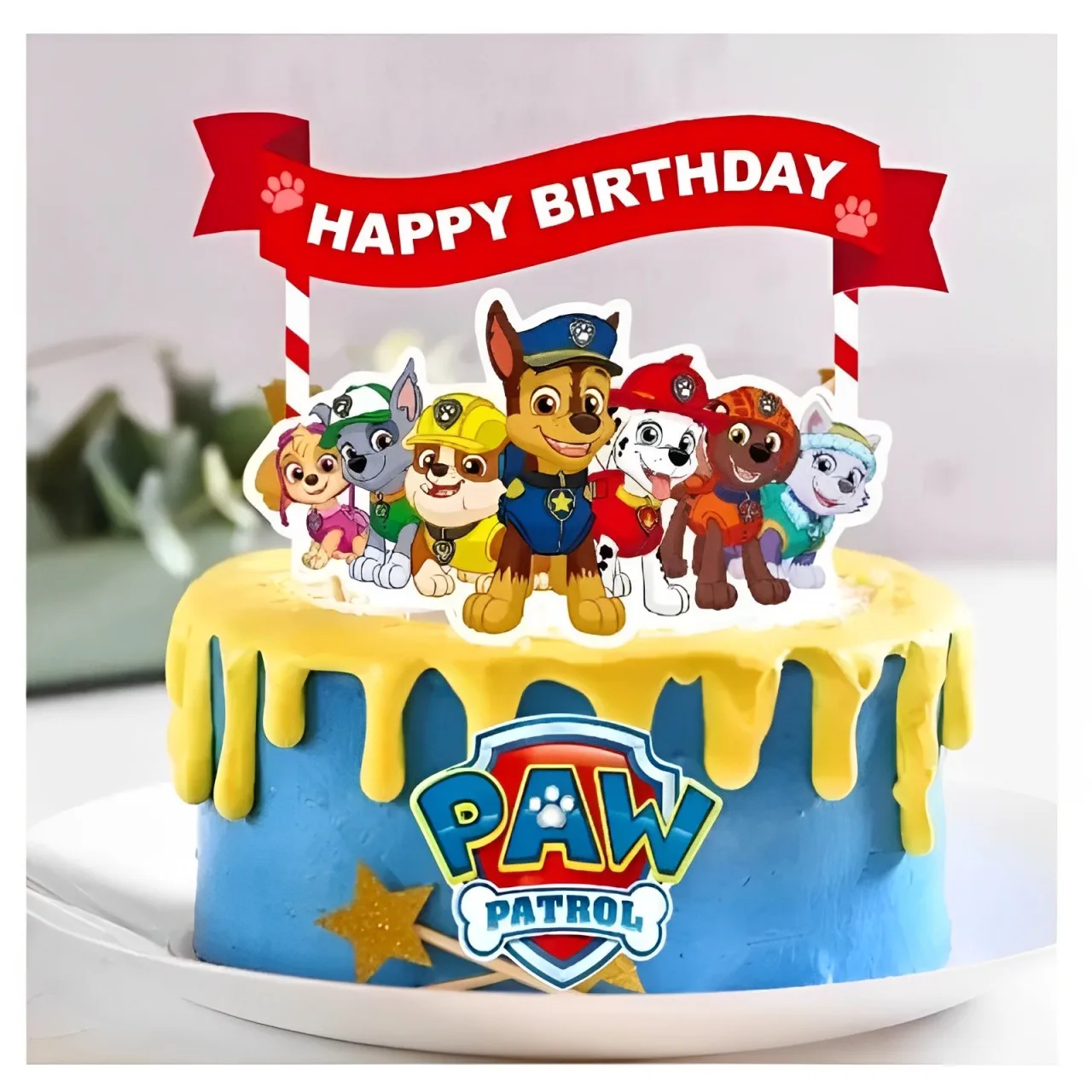 7PCS Paw Patrol Cake Decorating Set Plug-in Cartoon anime Ryder Marshall Baking Supplies Kawaii Cups Cake Card for Kids Gifts