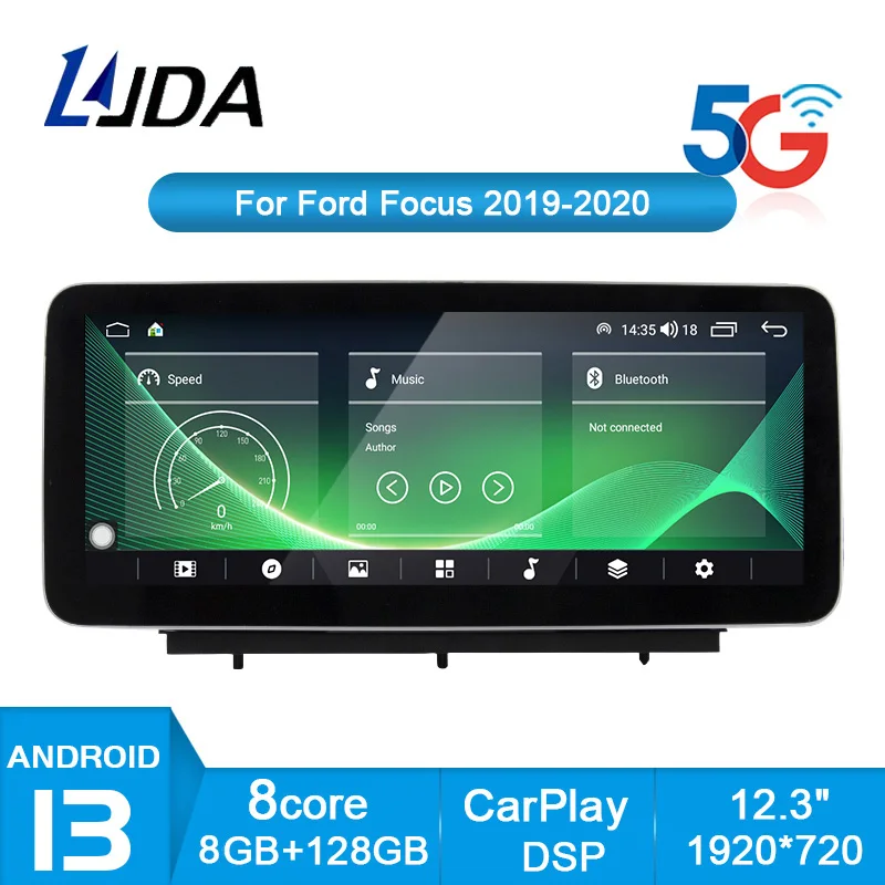 

1920*720 , 12.3 Inch GPS Navigation, Android 13 Car Multimedia Player GPS Stereo for Ford Focus 2018 2019 2020 Car Radio DSP 5G