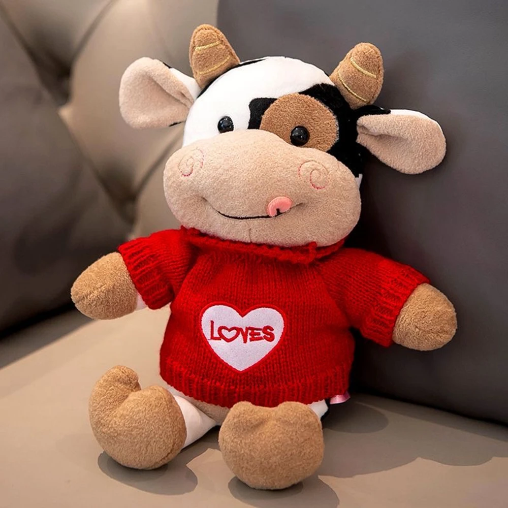 30cm Cute Cow Plush Toy Rag Doll for Girlfriend Children's Birthday Holiday Gifts Plush Toys Pillow Plushie Stuffed Animal Dolls