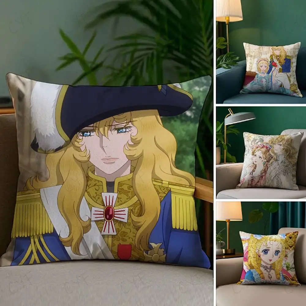 

Vintage Anime The R-Rose of Versailles Pillow Case Custom Printed Brushed Fleece Pillow, Baby Skin-Touch, Eco-Friendly Dye-Subli