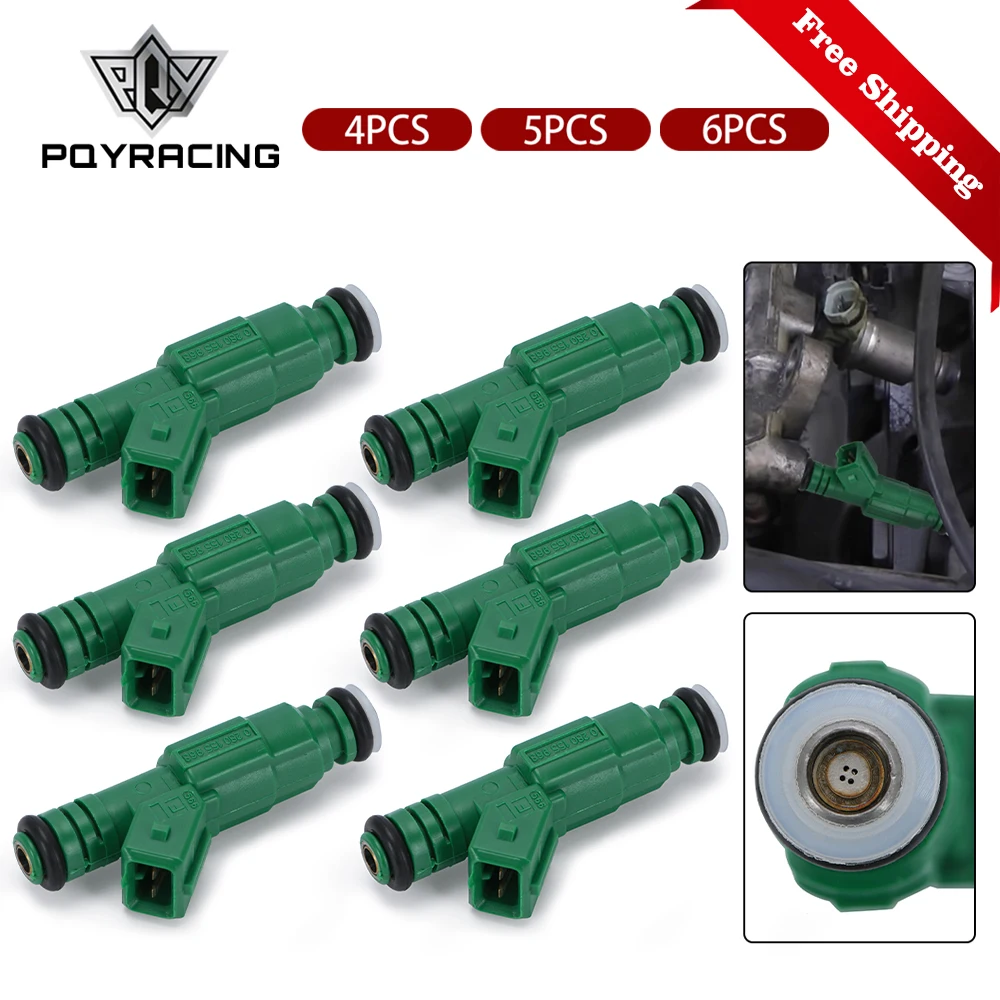 4 5 6pcs High flow 0 280 155 968 fuel injectors 440cc 