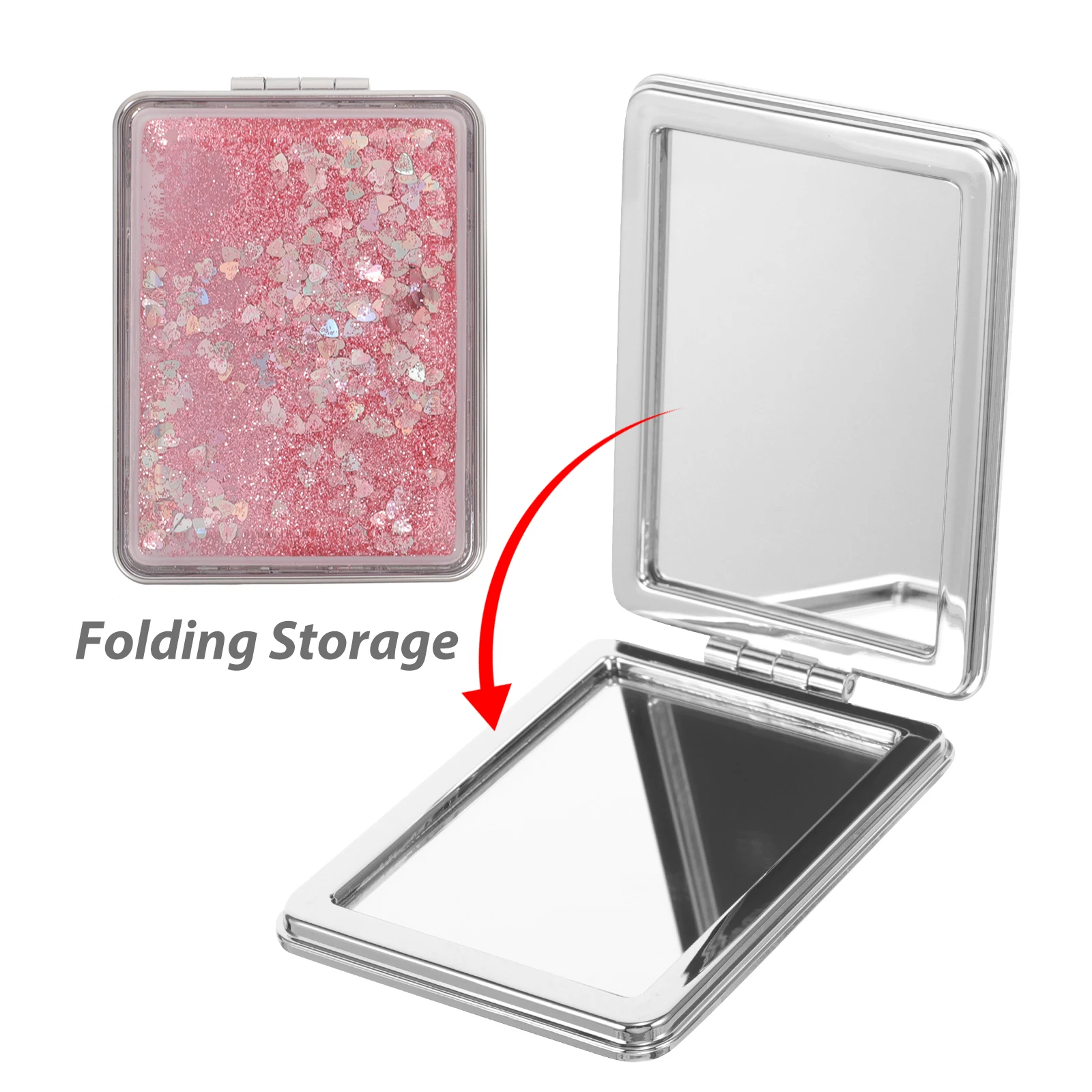 2 Stück kompakte Spiegel, tragbarer Reise-Make-up-Spiegel, kleiner Handspiegel für Frauen, Kosmetik, Geldbörse, Zubehör, dekorative Spiegel