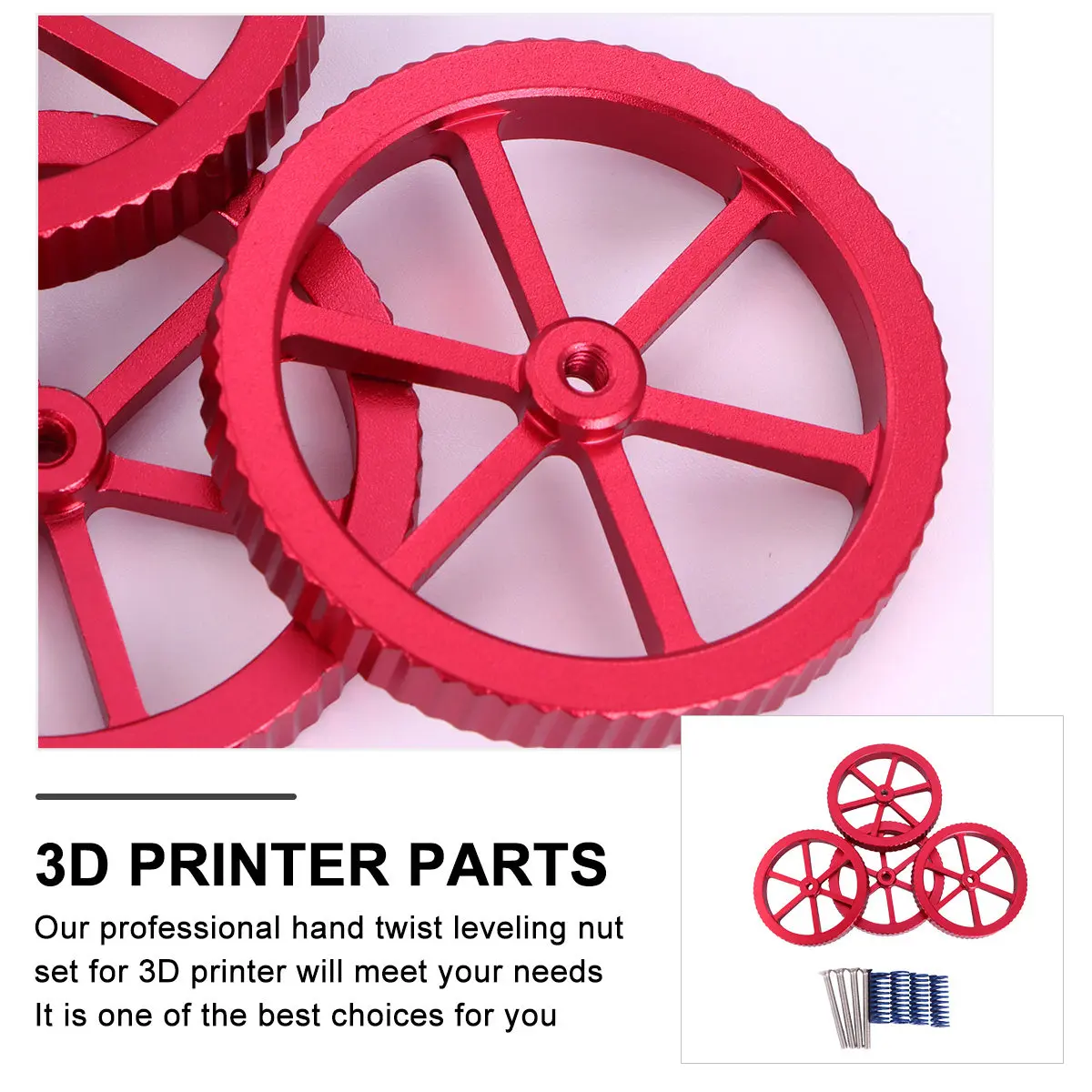 

Комплект из 3-х частей для 3D-принтера: ручной выравнивающий комплект гаек, пружинные винты и гайки из алюминиевого сплава для стабильной нагреваемой платформы, совместим с Ender-3