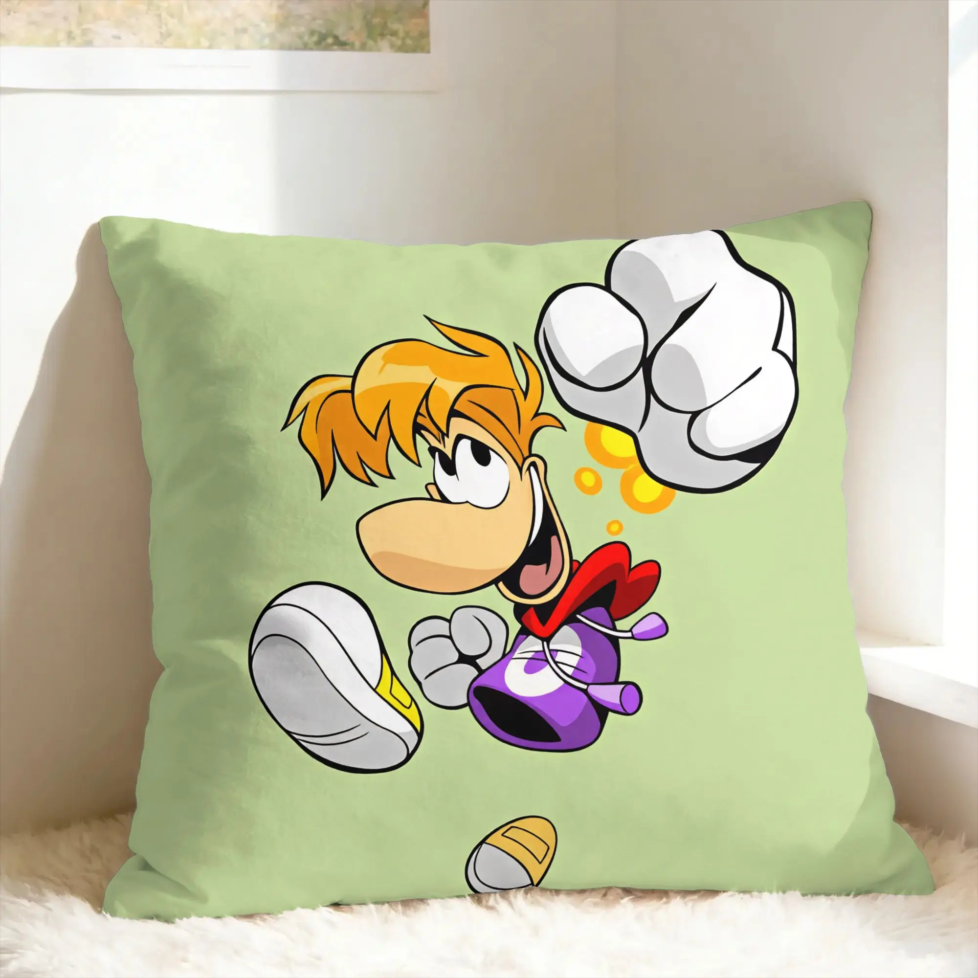 Pillow Cover Flying fist attack Raymans  Retro Trendy Pillow Case For Sofa Home Decor Pillowcases