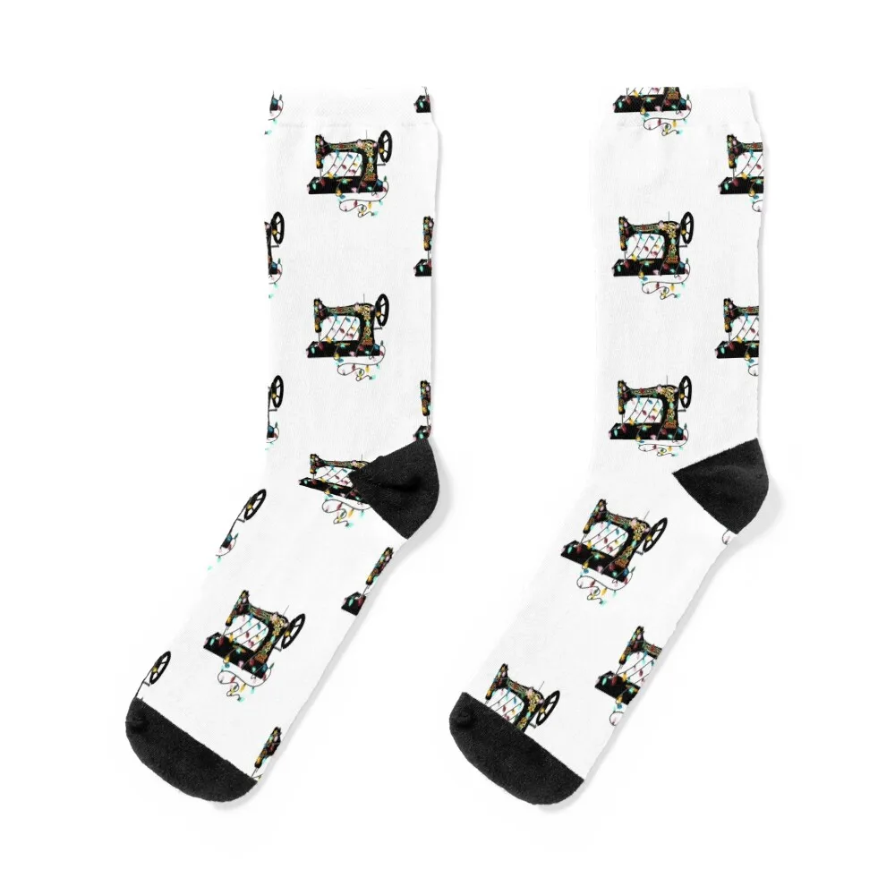 

Christmas Vintage Sewing Machine Socks cartoon sport happy floral Woman Socks Men's Rugby Climbing summer Woman Socks Men's