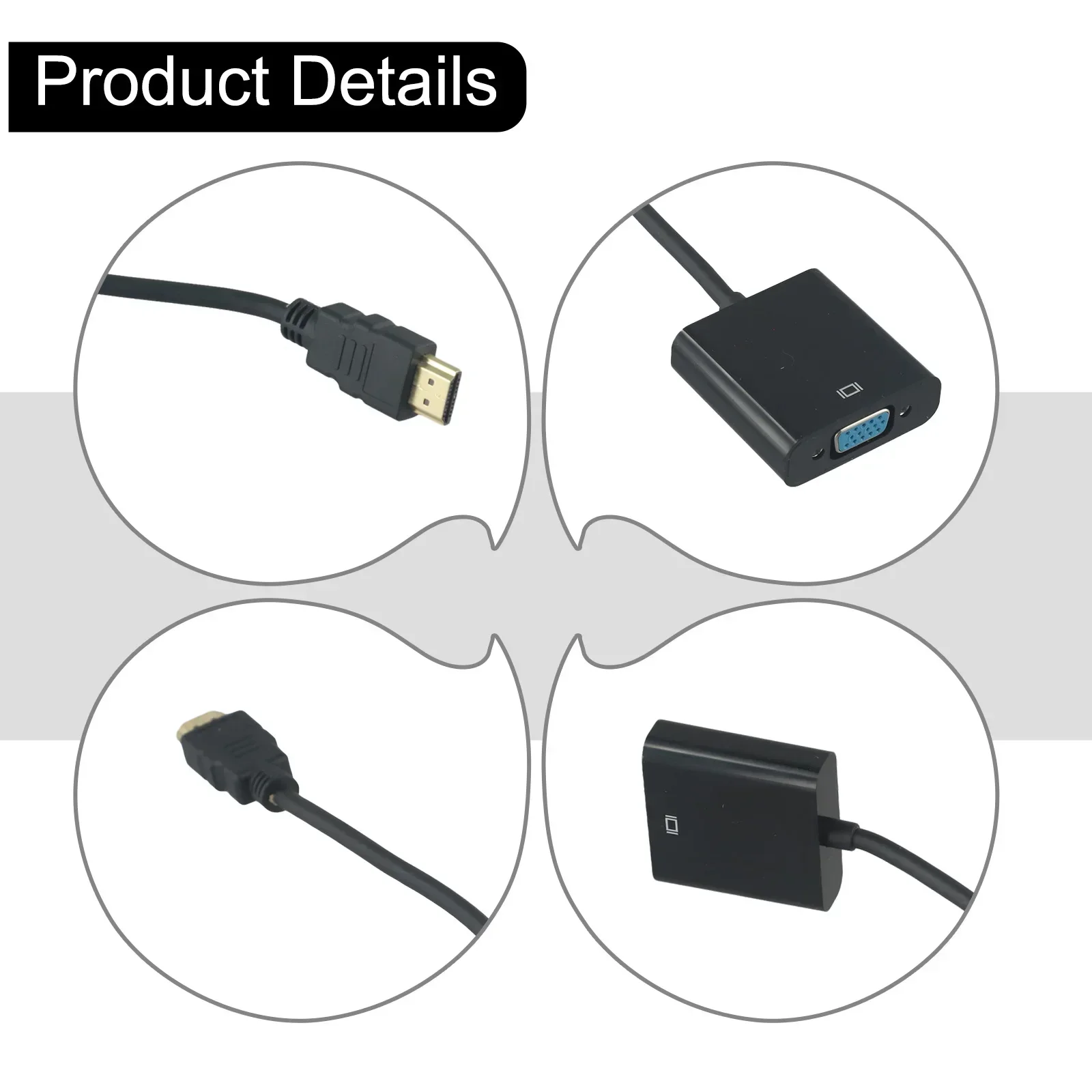 HDMI-To VGA High Definition Conversion Cable HDTV To VGA Adapter Cable For Monitor PC Projector HD /VGA