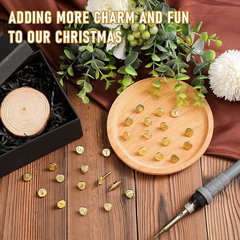 Promoção! Wood Burning Dica Set para Wood Craft, DIY Embossing Carving, Número do alfabeto, incluindo o número, 56 pcs