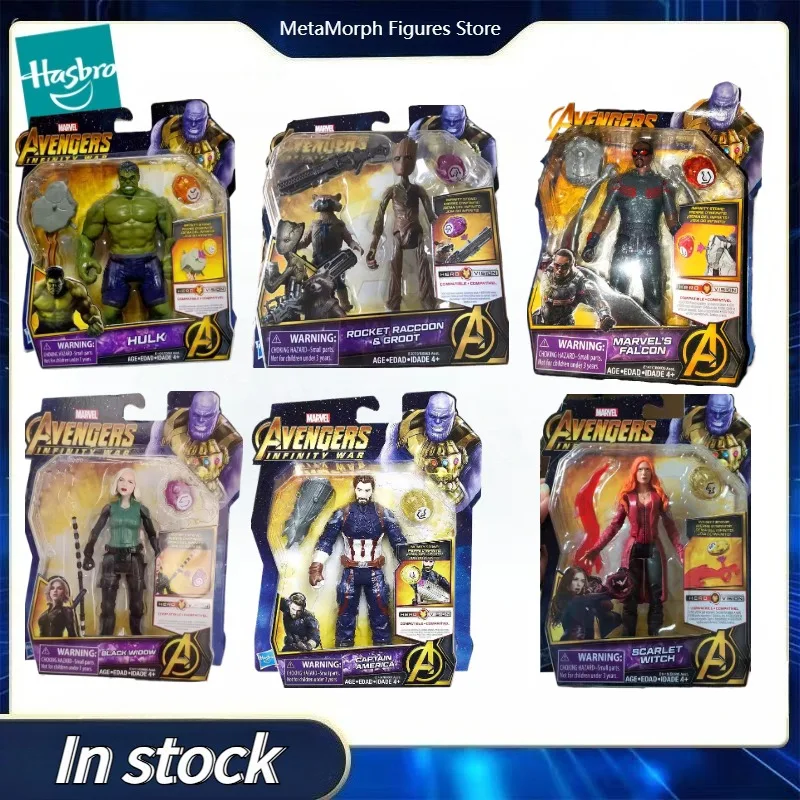 Hasbro-figura de Anime de MARVEL The Avengers SCARLET WITCH/Capitán América/BLACK WIDOW/HULK/FALCON/ROCKET RACCOON & GROOT, Original