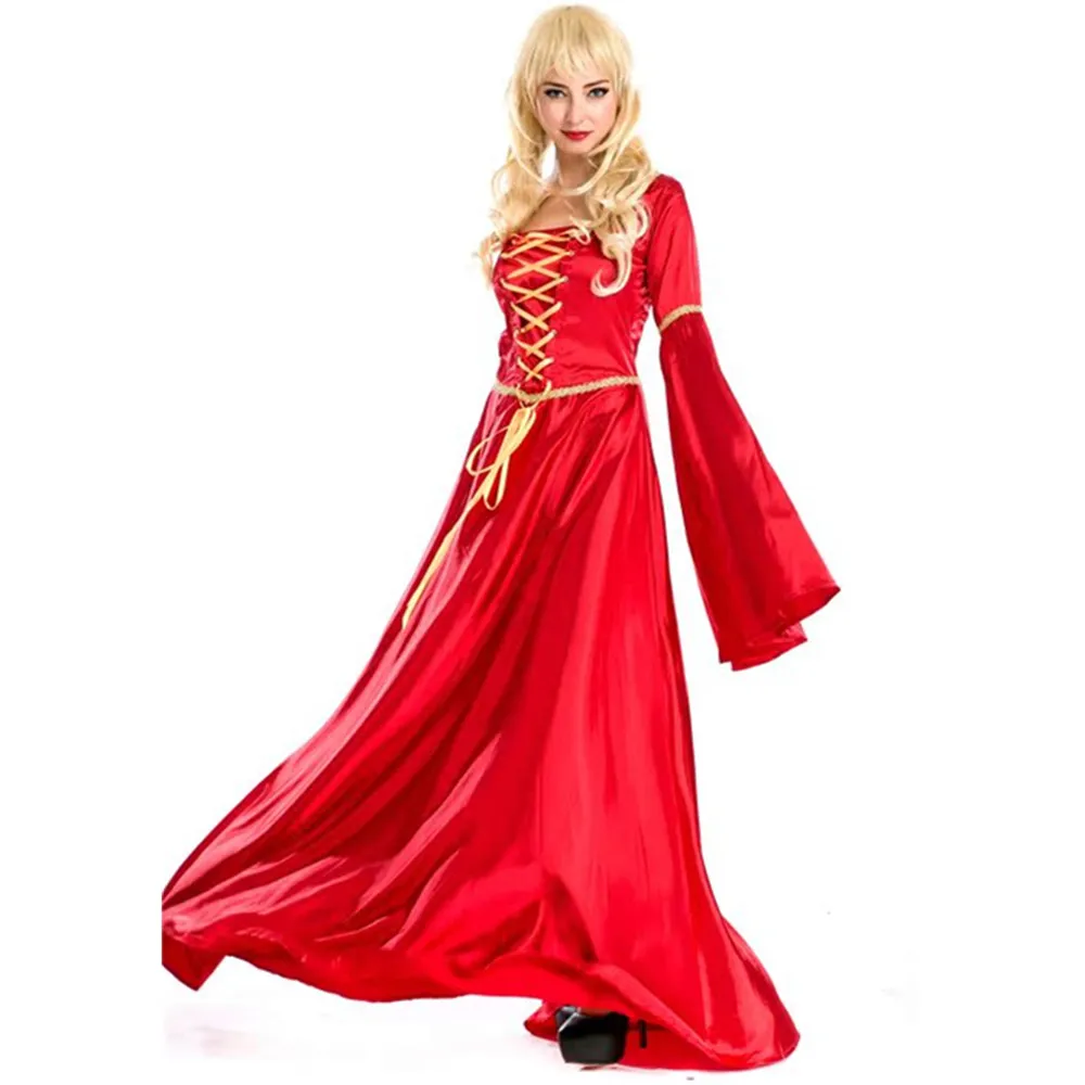 Vintage Palace Costume Medieval Punk Dress Cosplay Halloween Costume Women Carnival Party Disguise Princess Victorian Dress Robe