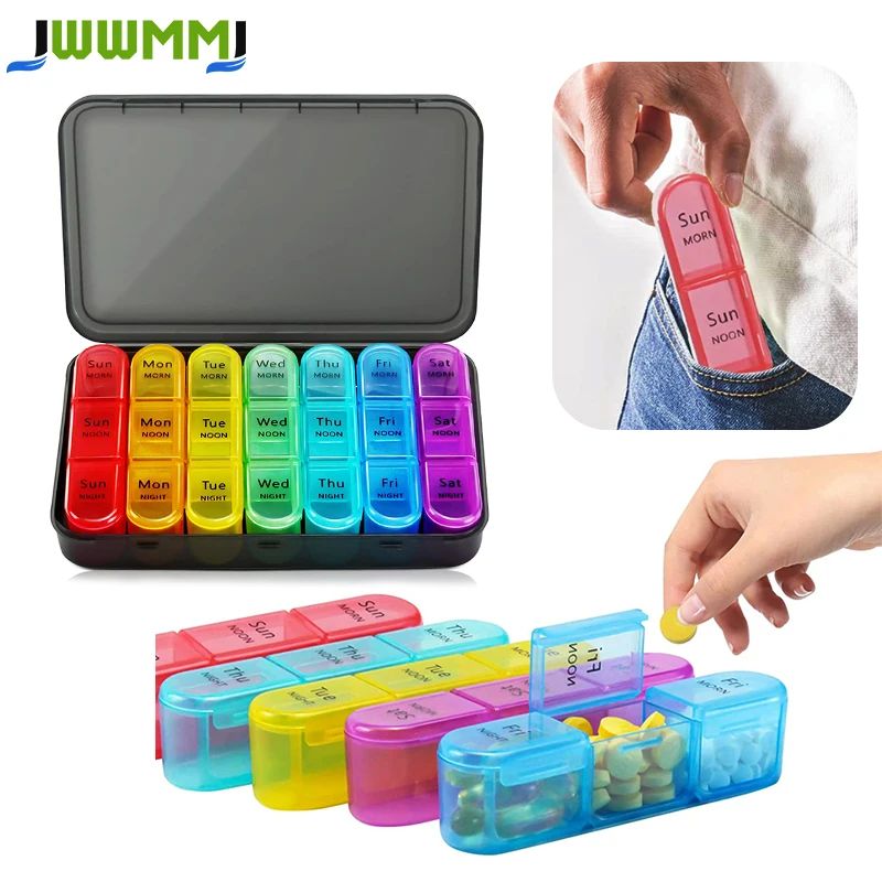 1Pcs Pill Organizer 4 Times a Day,Daily Pill Box Organizer,Large Weekly Medicine Organizer,Pill Cases Organizers 7 Day