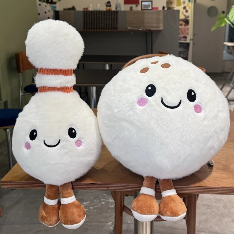 

Kawaii Plush Bowling Ball Toy Soft Skin-Friendly Simulated Bowling Pins Decorative Sleeping Companion Gift for Friends