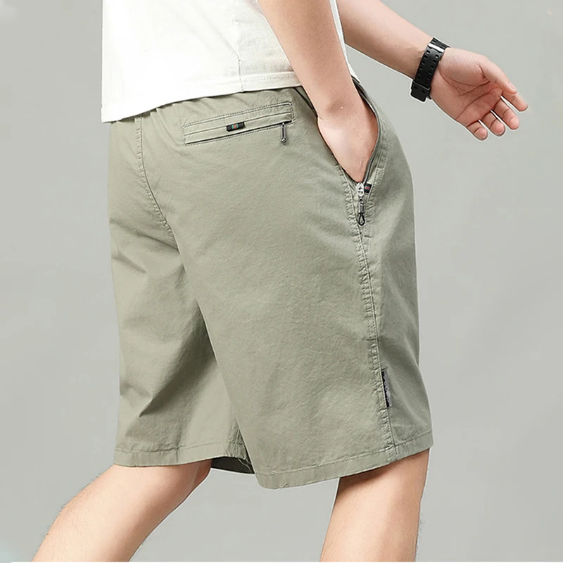 

Summer Shorts Man 100% Cotton Lightweight Breathable Casual Fashion Short Pants Elastic Drawstring Outdoor Hiking Shorts