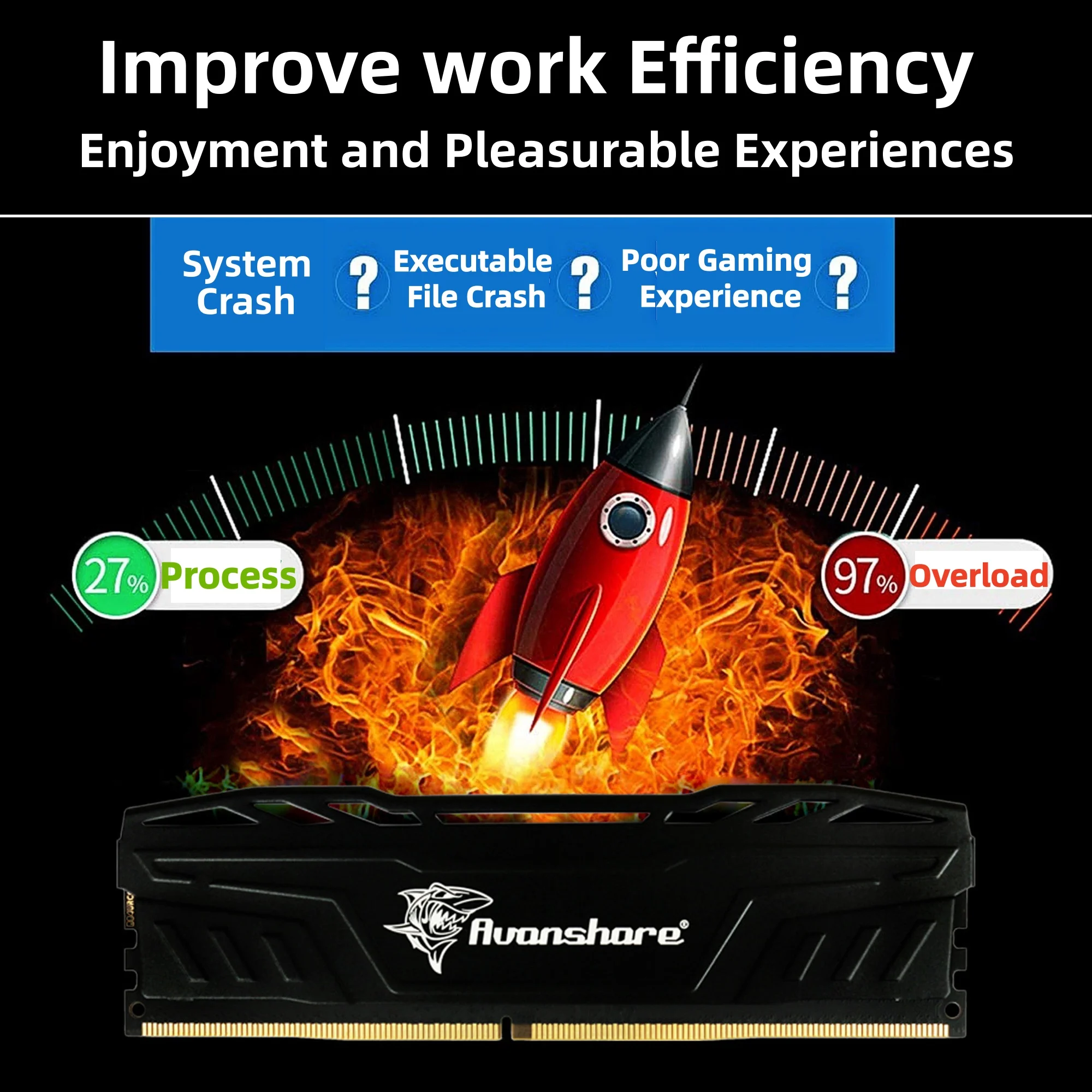 Avanshare DDR4 8GB 16GB 3200MHz 2666MHz 2400MHz DDR4 Memoria Ram DDR5 4800MHz 5600MHz 6400MHz 32GB UDIMM 288pin Memoria de escritorio