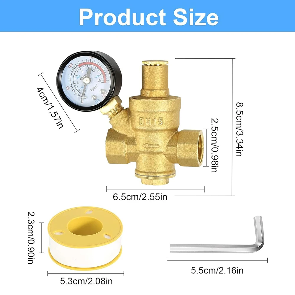 Tap water pressure reducing valve, stabilizing valve, water heater, water purifier, constant pressure valve, brass thickened D15