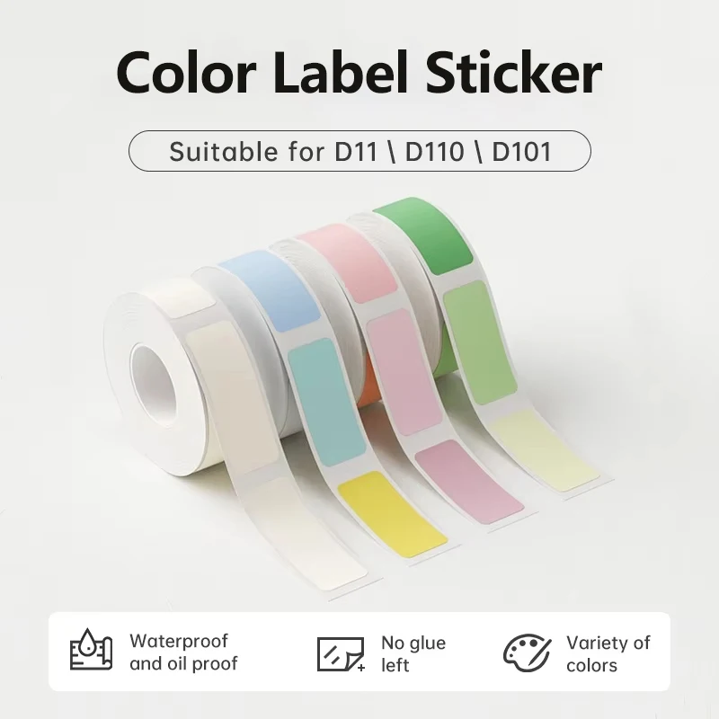 NIIMBOT D110 Mini Portable Thermal Printer Label Stickers Color Self-adhesive Labels Water And Oil-resistant Stationary Sticke