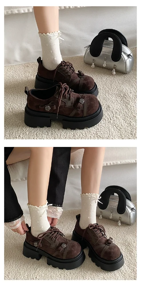 Damen Y2K Trendige Plateau-Schuhe mit Rosenschnalle und Riemen, Chunky-Sohle, Modische Coole Schuhe für Festival, Shopping, Date, Party – Detail 13